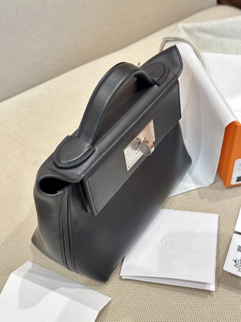 Hermès Mini Kelly 2424 Volupto & Swift Noir Silver Hardware - Image 10