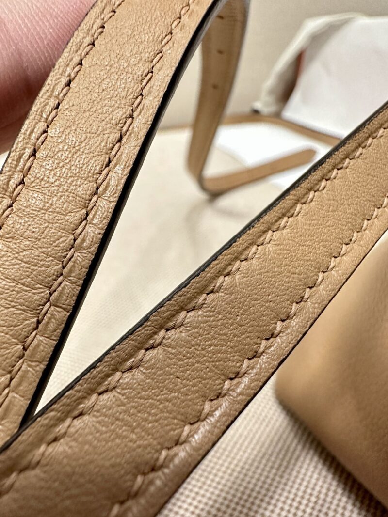 Hermès Mini Kelly 2424 Evercolor & Swift Chai & Nata & Potiron Silver Hardware - Image 18
