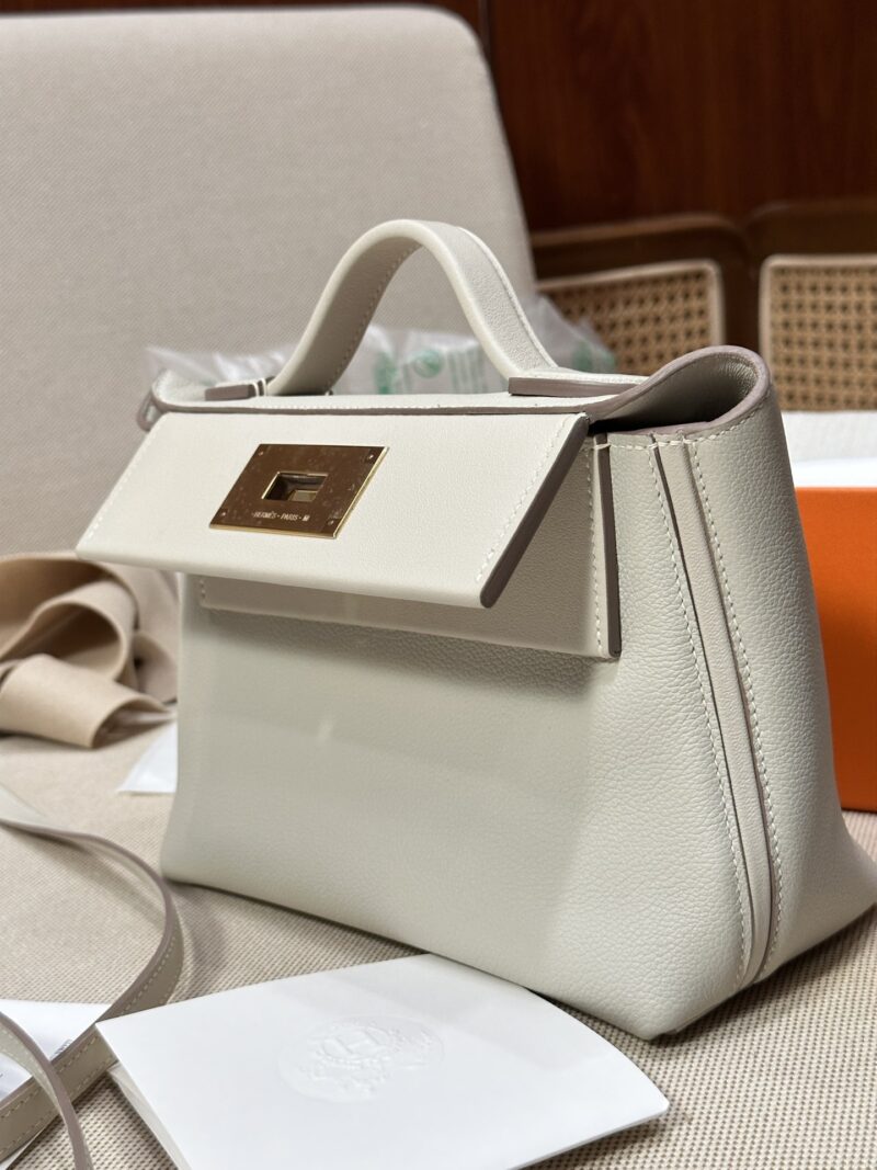 Hermès Mini Kelly 2424 Evercolor & Swift Beton Gold Hardware - Image 8