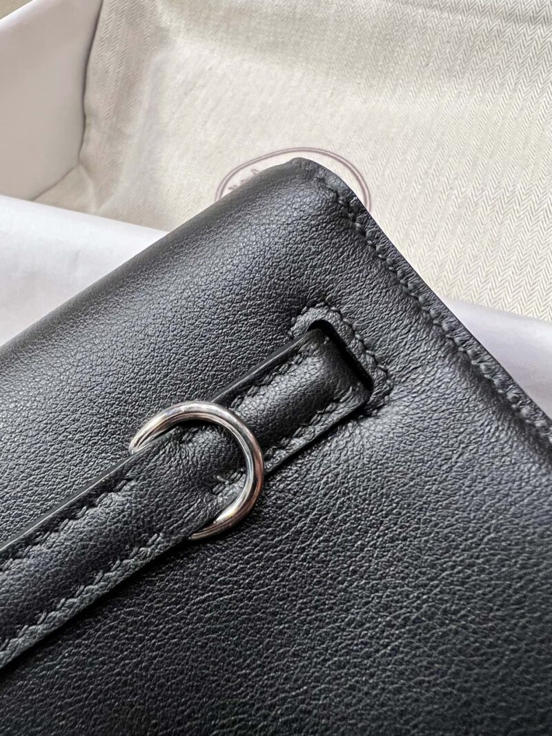 Hermès Kelly Danse 22 Swift Noir Silver Hardware - Image 10