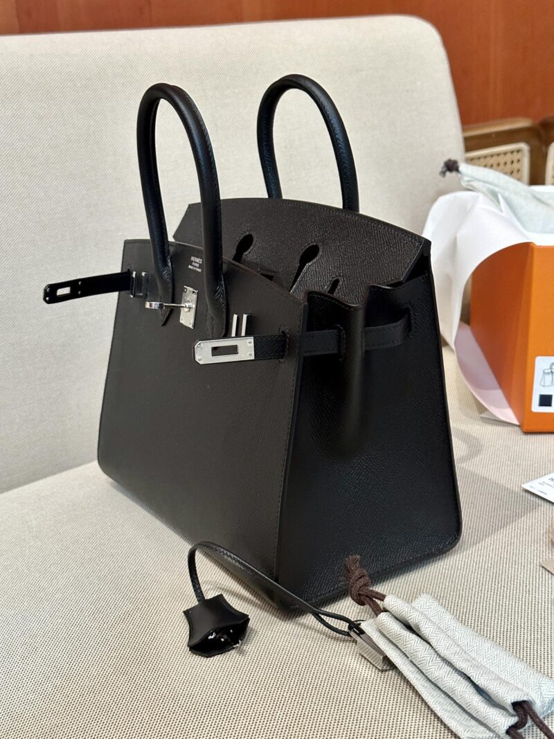 Hermès Birkin 25 Noir Epsom Palladium Hardware - Image 6
