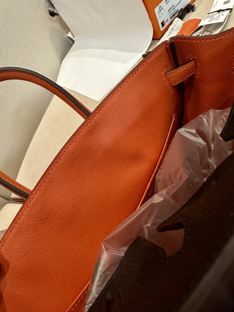 Hermès Birkin 25 Feu Orange, Noir Togo Gold Hardware - Image 16