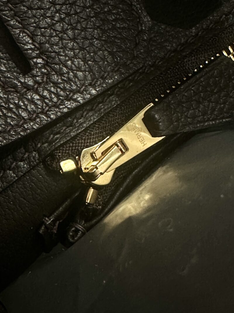 Hermès Birkin 25 Ebene, Gold Togo Gold Hardware - Image 12