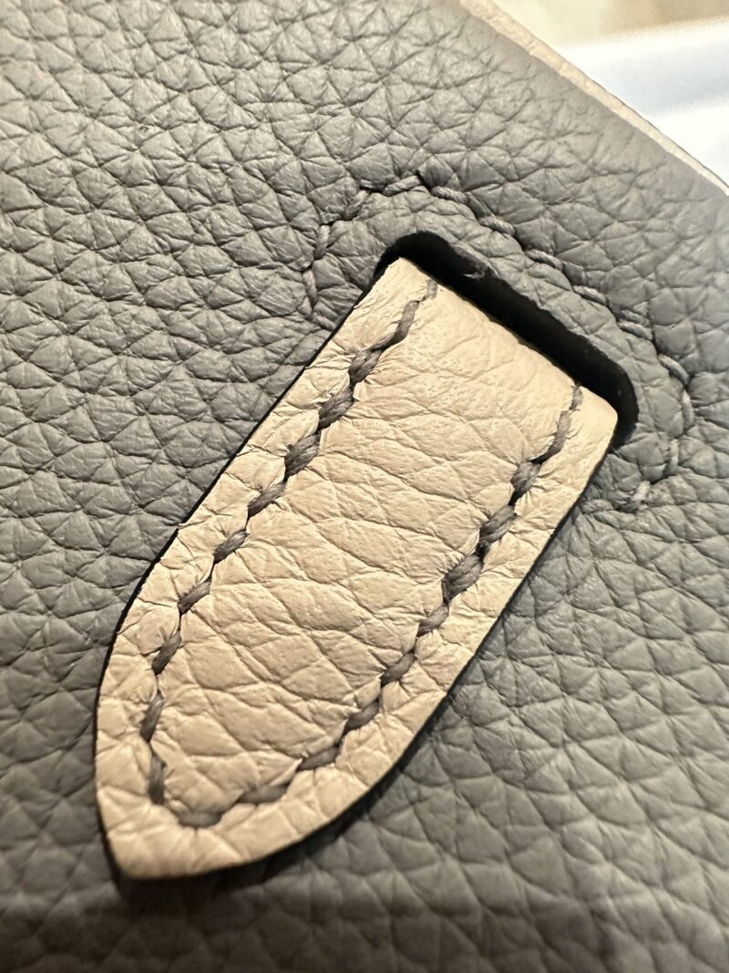 Hermès Birkin 25 Blue De Presse, Craie Togo Palladium Hardware - Image 20