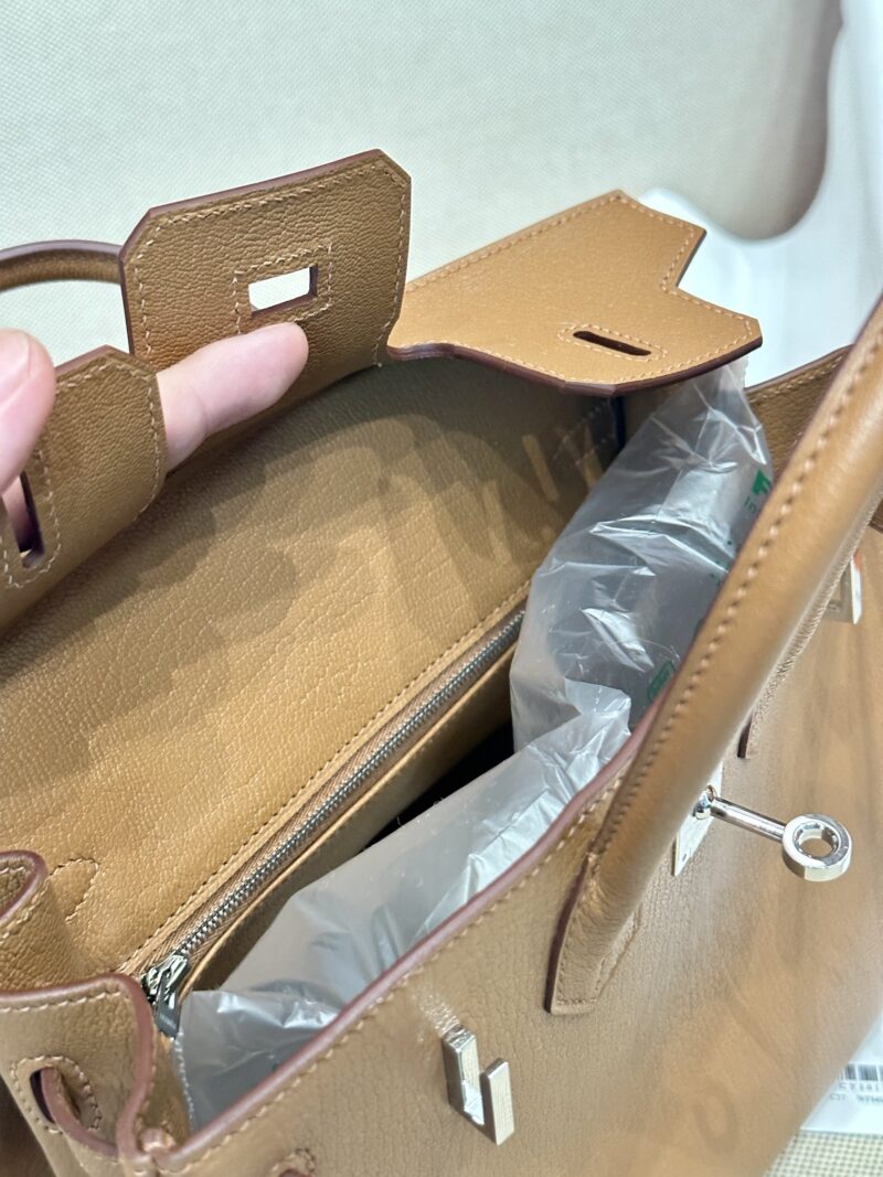 Hermès Birkin 25 Gold Chevre Palladium Hardware - Image 16