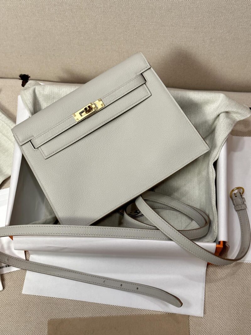 Hermès Kelly Danse 22 Evercolor Gris Pearl Gold Hardware