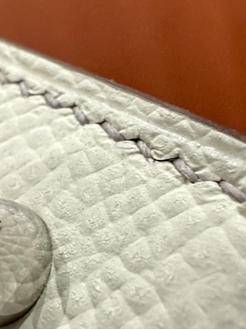 Hermès Mini Kelly 19 Epsom Craie & Gris Asphalt Silver Hardware - Image 21