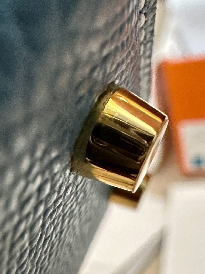 Hermès Mini Kelly 19 Epsom New Blue Jean Gold Hardware - Image 15