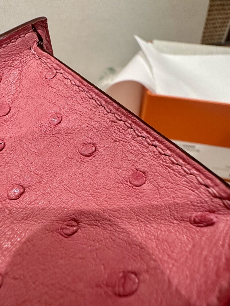 Hermès Kelly Danse 22 Ostrich Rose Bubble Gold Hardware - Image 21
