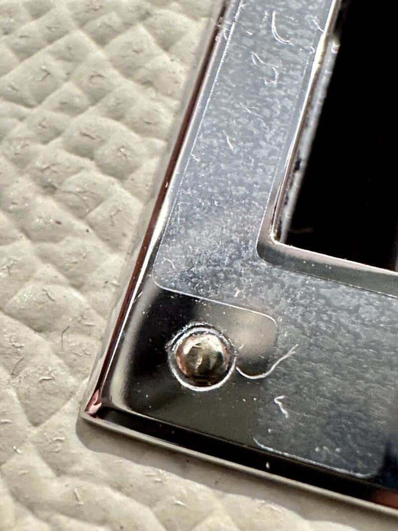 Hermès Mini Kelly 19 Epsom Craie & Gris Asphalt Silver Hardware - Image 22