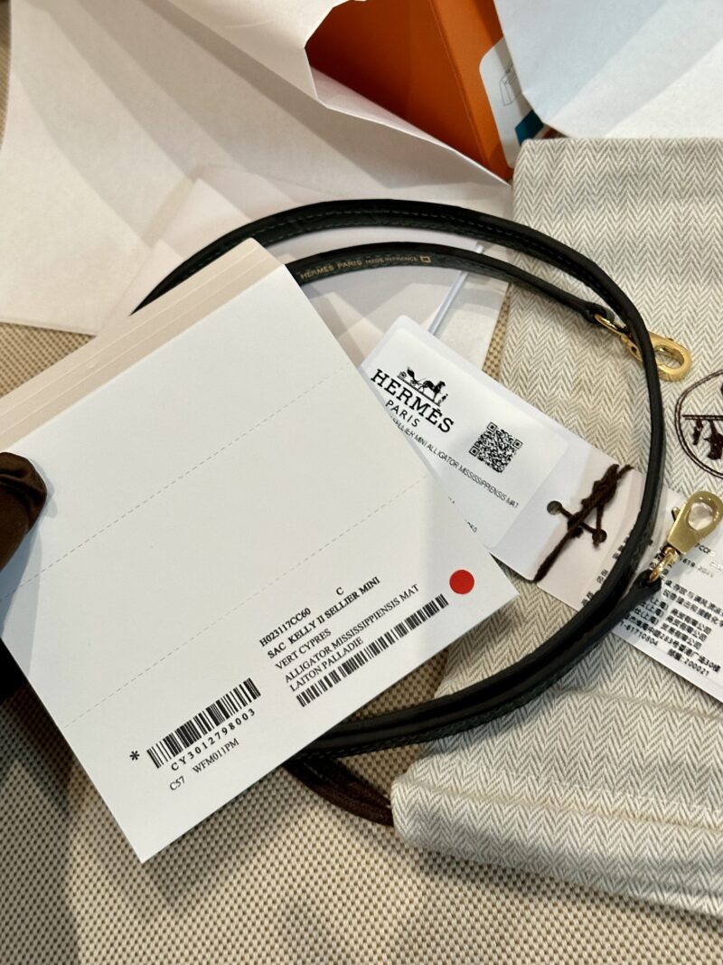 Hermès Mini Kelly Alligator Vert Cypres Gold Hardware