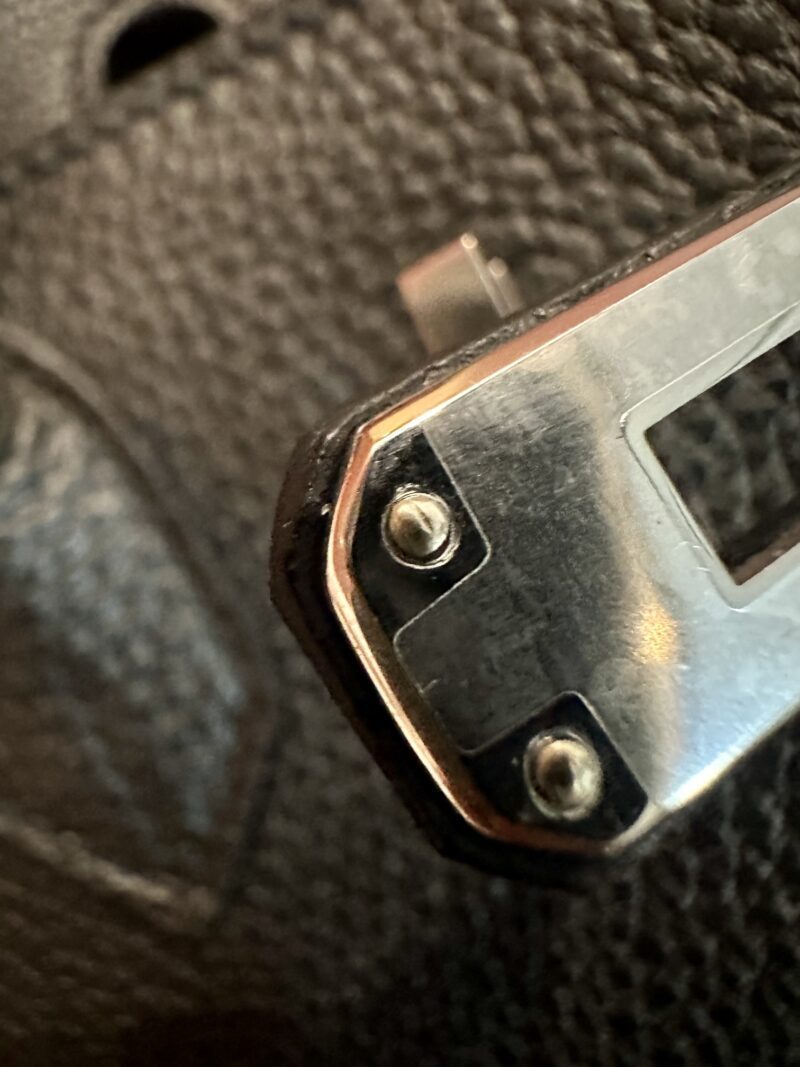 Hermès Birkin 25 Noir, Silver Togo Palladium Hardware - Image 9