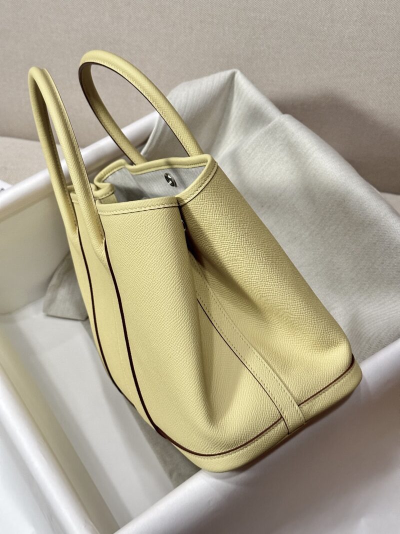 Hermès Garden Party 30 Epsom Jaune Poussin Silver Hardware - Image 4