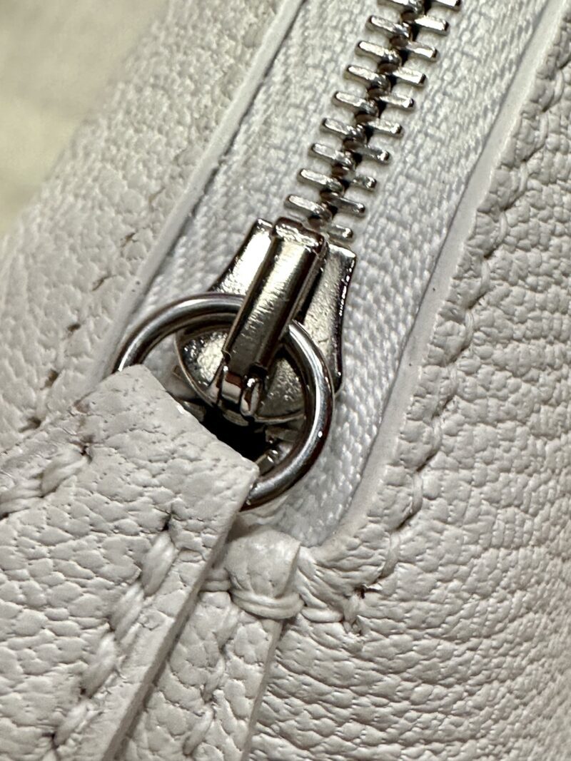 Hermès Mini Bolide 18 Chevre Blanc Silver Hardware