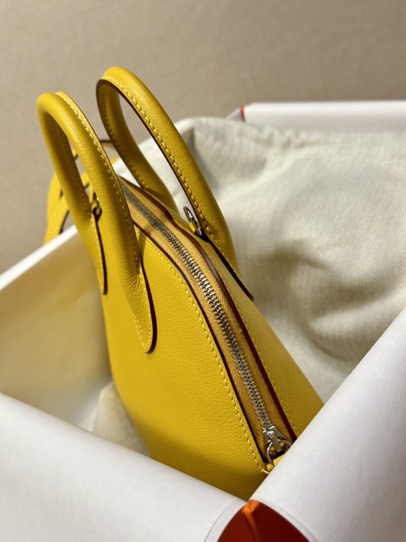 Hermès Mini Bolide 18 Evercolor Amber Silver Hardware