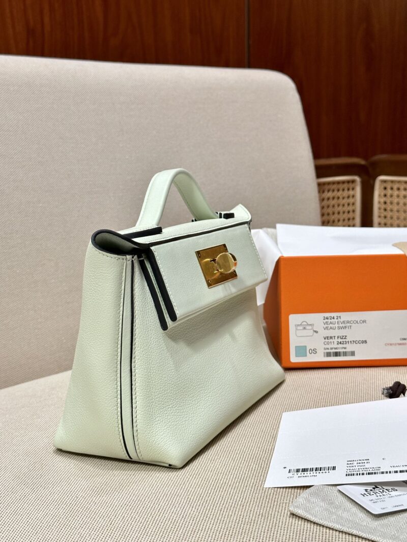 Hermès Mini Kelly 2424 Evercolor & Swift Vert Fizz Gold Hardware - Image 3