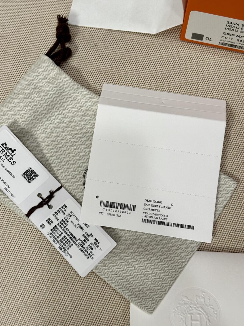 Hermès Mini Kelly 2424 Evercolor & Swift Gris Meyer Silver Hardware - Image 17