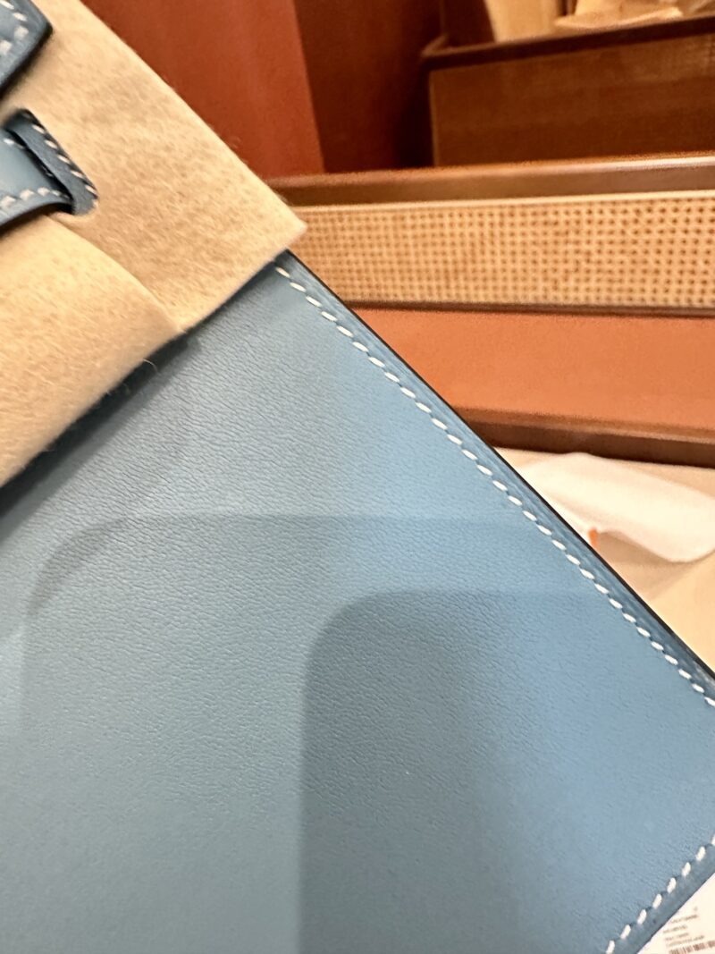 Hermès Kelly Danse Swift Blue Jean Gold Hardware - Image 9