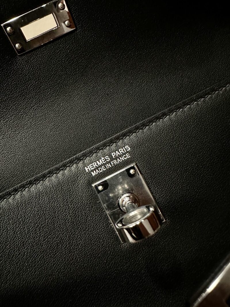 Hermès Kelly Danse 22 Swift Noir Silver Hardware - Image 17