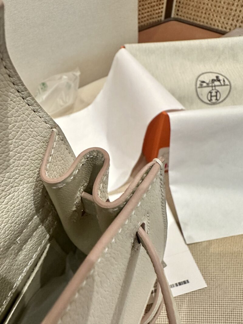 Hermès Kelly Danse 22 Evercolor Craie Silver Hardware - Image 7