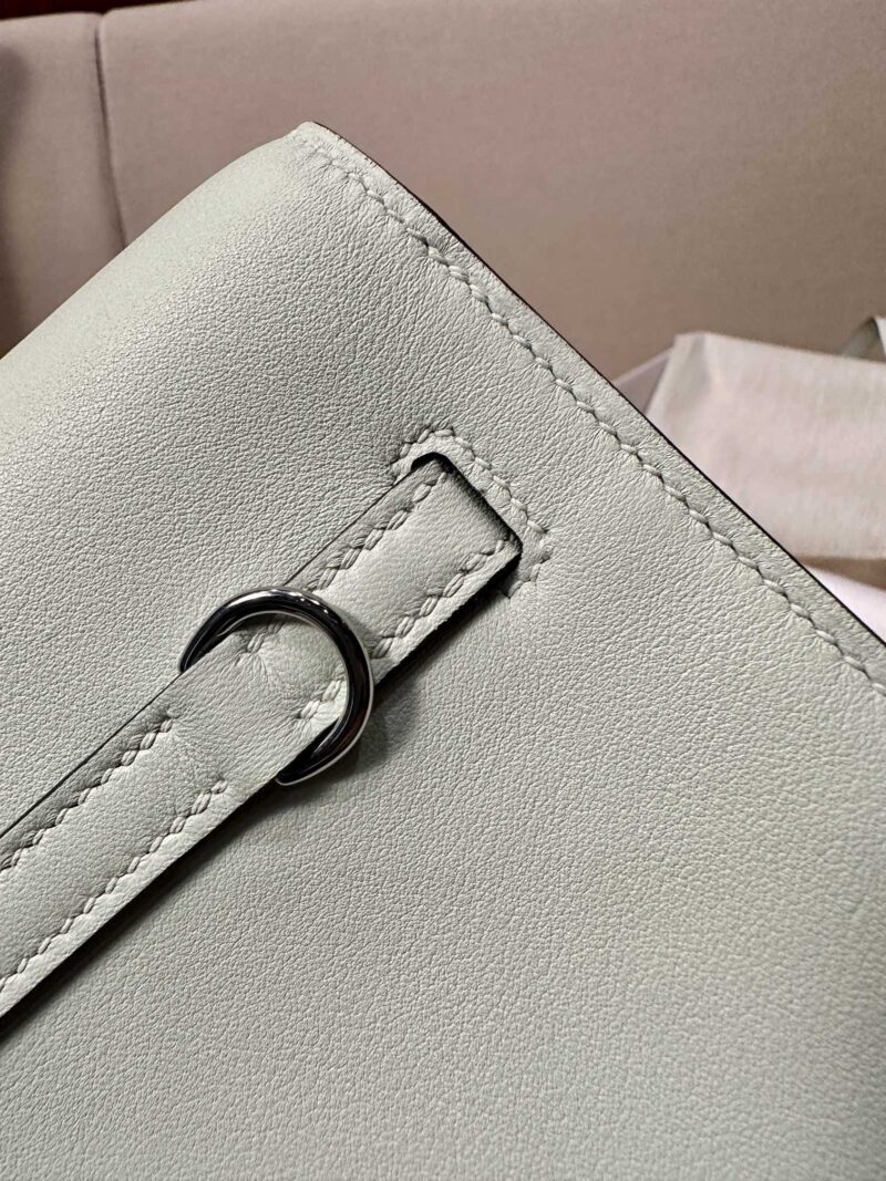 Hermès Kelly Danse 22 Swift Vert Fizz Silver Hardware - Image 8