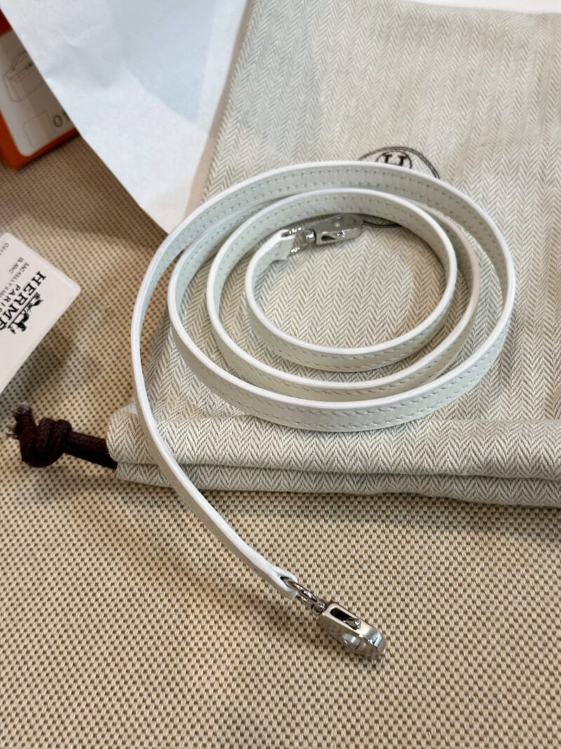 Hermès Mini Kelly Swift Blanc Silver Hardware - Image 14