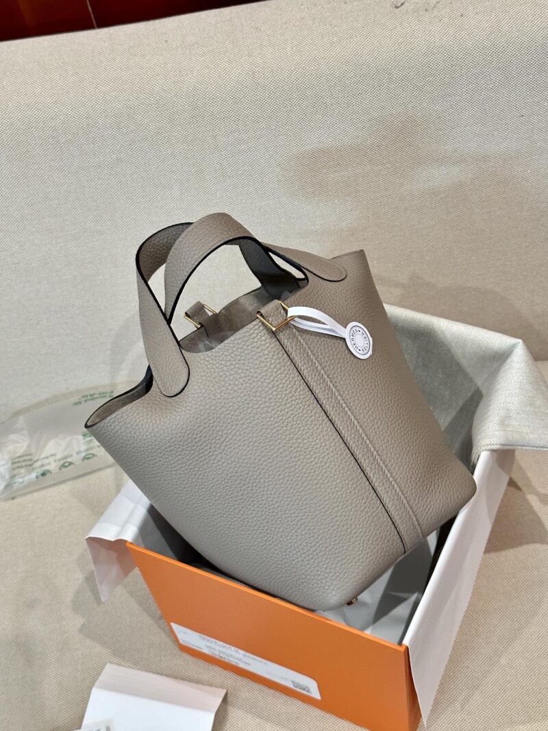 Hermès Picotin 18 Clemence Gris Asphalt Gold Hardware - Image 3