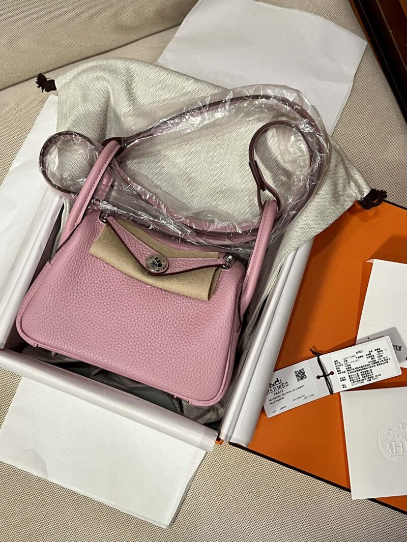 Hermès Mini Lindy 20 Taurillon Clemence Mauve Sylvestre Silver Hardware