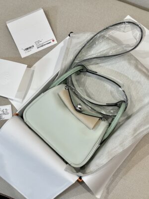 Hermès Mini Lindy 19 Swift & Crocodile Vert Fizz Silver Hardware
