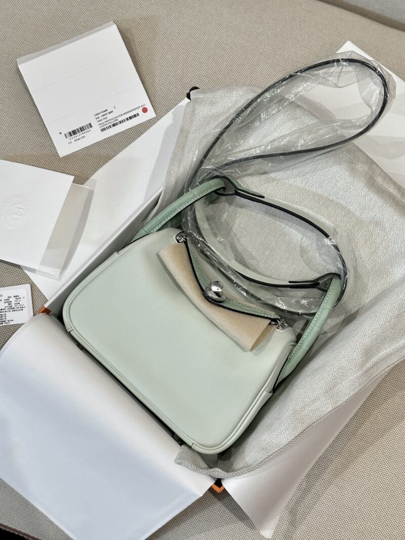Hermès Mini Lindy 19 Swift & Crocodile Vert Fizz Silver Hardware