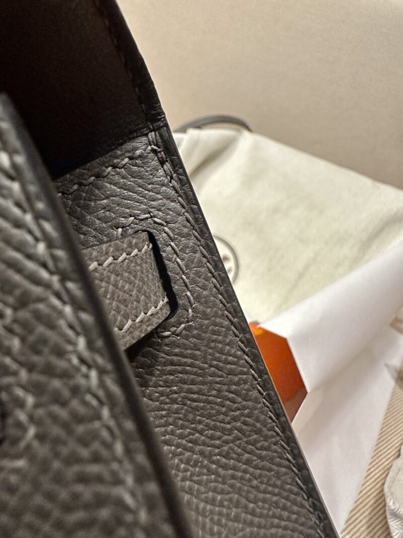 Hermès Mini Kelly 19 Epsom Etain Silver Hardware - Image 6