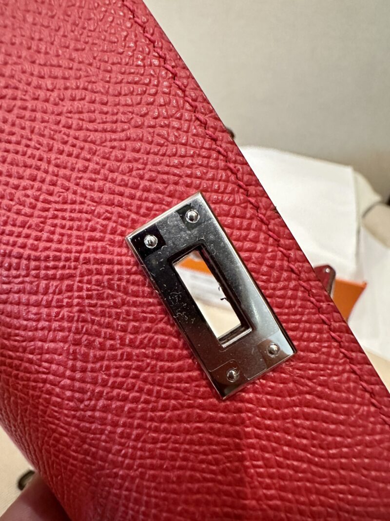 Hermès Mini Kelly 19 Epsom Rouge Casaque Silver Hardware - Image 9