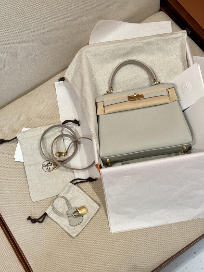 Hermès Kelly 25 Togo Gris Pearl Gold Hardware