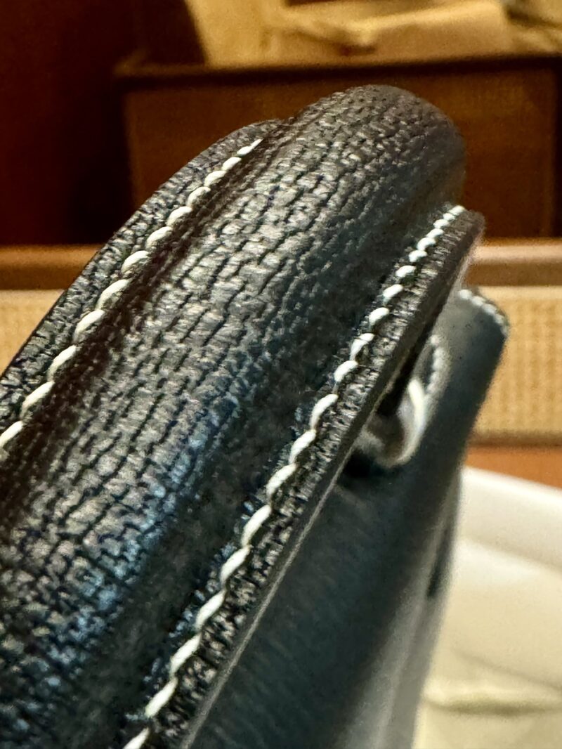 Hermès Kelly 28 Chevre Noir, Mauve Slyvestre Silver Hardware - Image 15