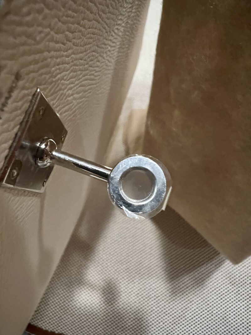 Hermès Kelly 25 Epsom Nata, Jaune Poussin, Sesame Silver Hardware - Image 9