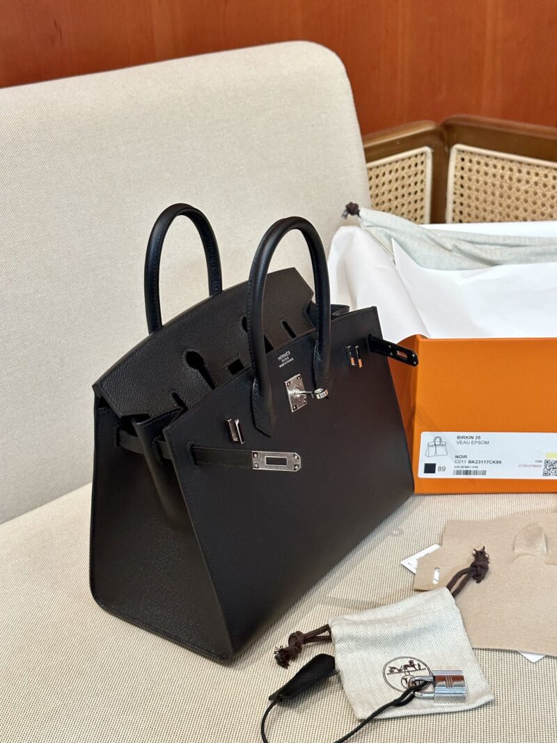 Hermès Birkin 25 Noir Epsom Palladium Hardware - Image 4