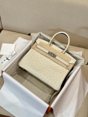 Hermès Birkin 30 Parchemin, Silver Ostrich Palladium Hardware