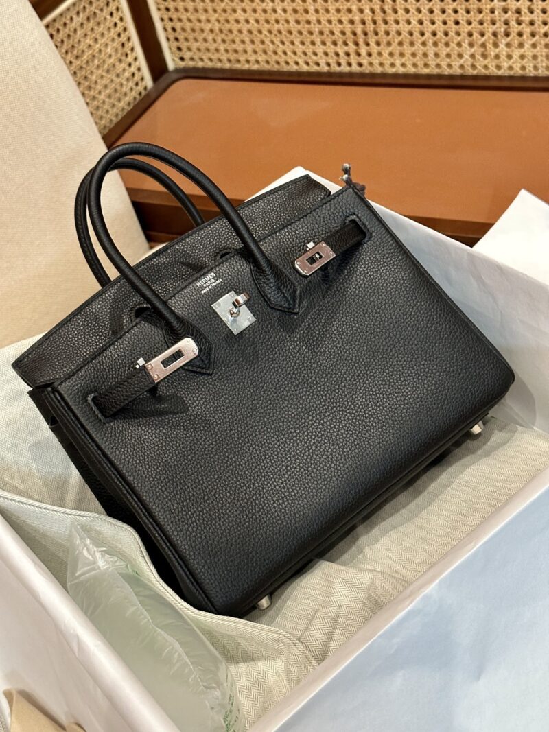 Hermès Birkin 25 Noir, Silver Togo Palladium Hardware - Image 4