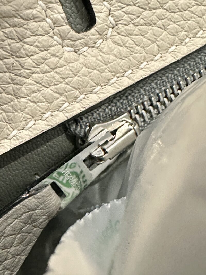 Hermès Birkin 25 Craie, Gris Meyer Togo Palladium Hardware - Image 8