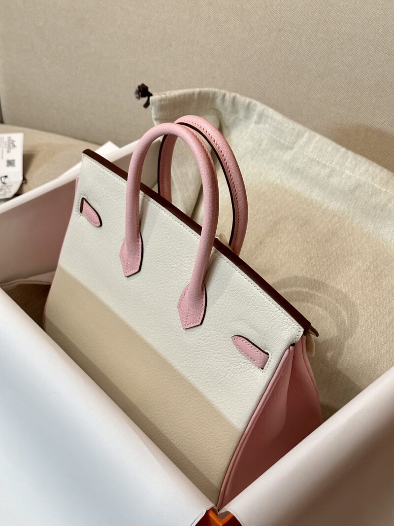 Hermès Birkin 25 Nata, Rose Sakura Chevre Palladium Hardware - Image 3