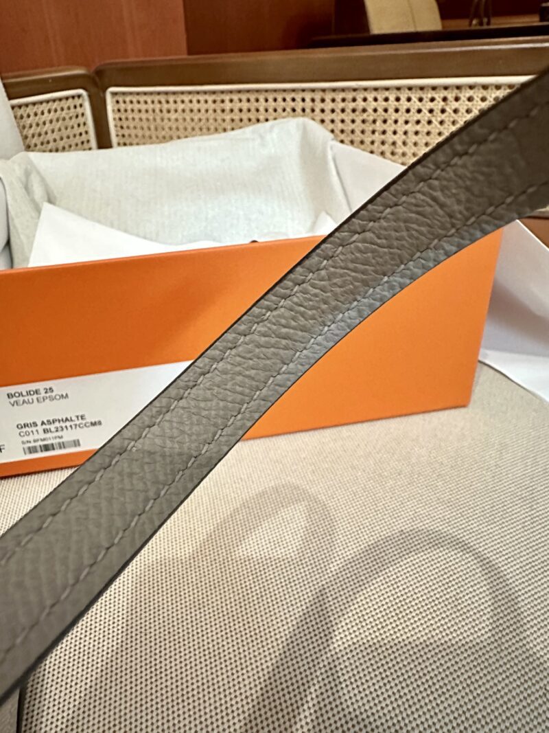 Hermès Bolide 25 Epsom Gris Asphalte Gold Hardware