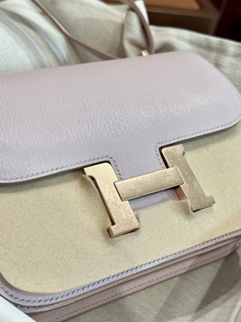 Hermès Constance 19 Mauve Pale, Rose Gold Chevre Gold Hardware - Image 5