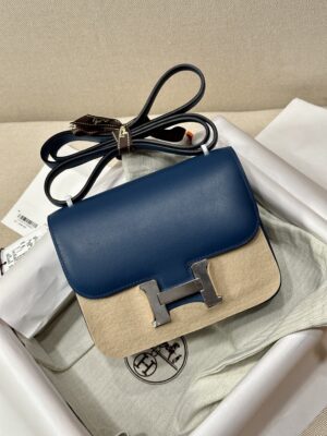 Hermès Constance 19 Deep Blue Swift Palladium Hardware