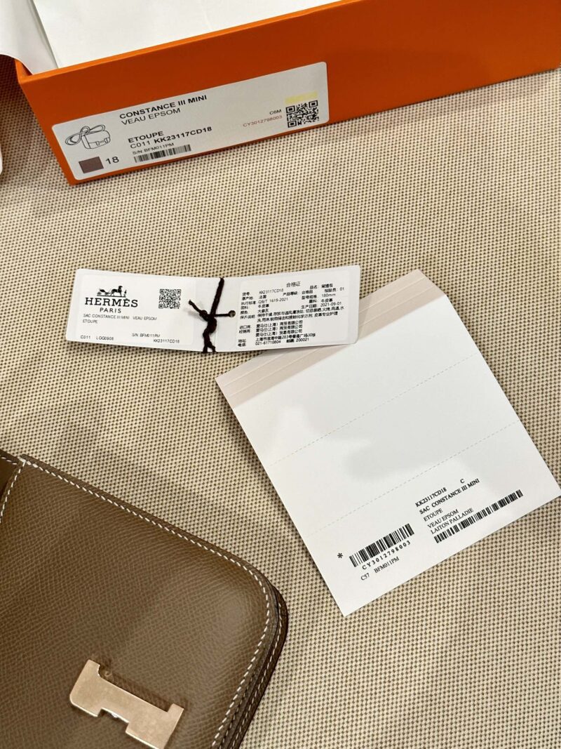 Hermès Constance 19 Etoupe, Rose Gold Epsom Gold Hardware - Image 12