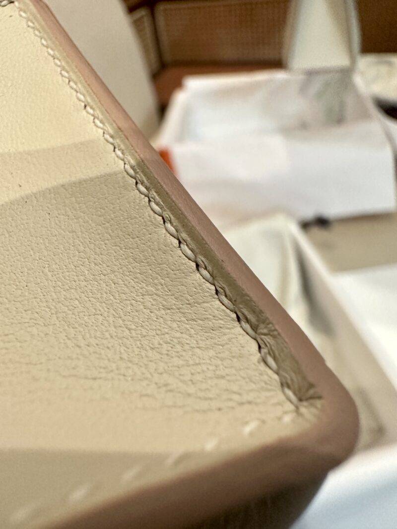 Hermès Kelly Pochette Craie, Rose Gold Swift Gold Hardware