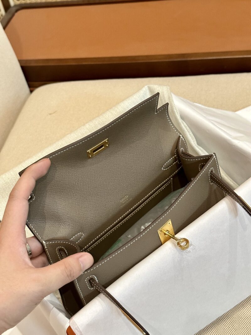 Hermès Kelly Pochette Etoupe Epsom Gold Hardware