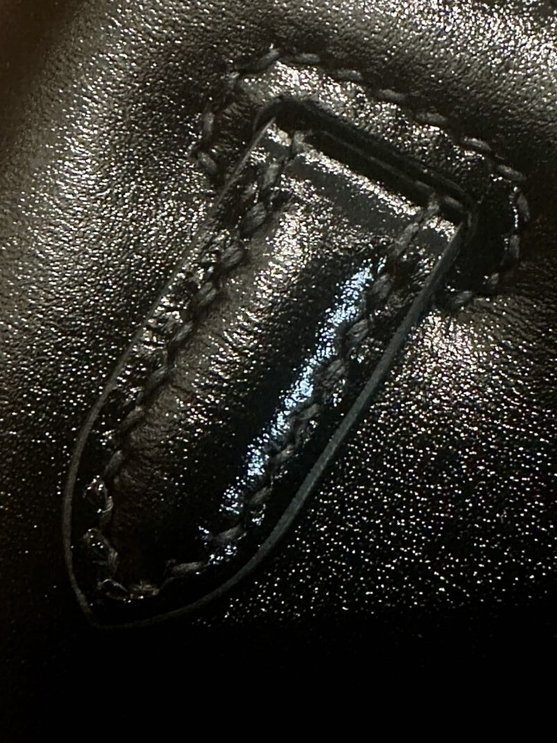 Hermès Kelly Pochette Noir Box Palladium Hardware
