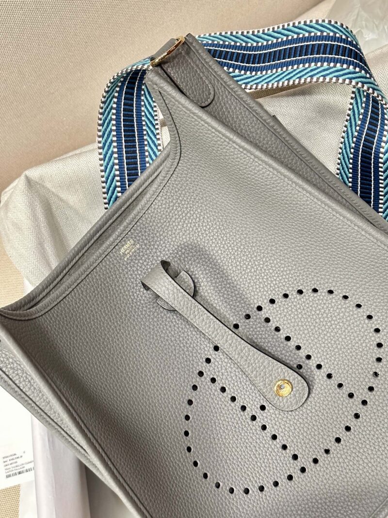 Hermès Evelyne 29 Taurillon Clemence Gris Meyer Gold Hardware - Image 3
