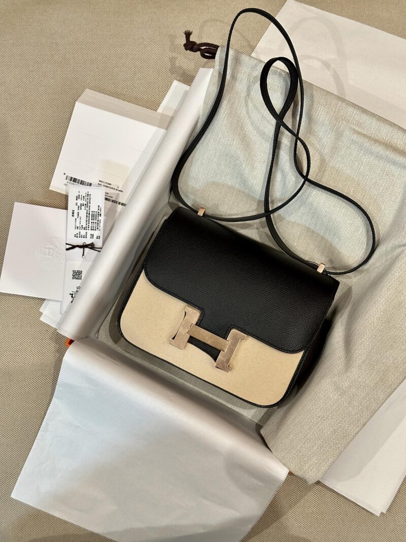 Hermès Constance 19 Noir, Rose Gold Epsom Gold Hardware
