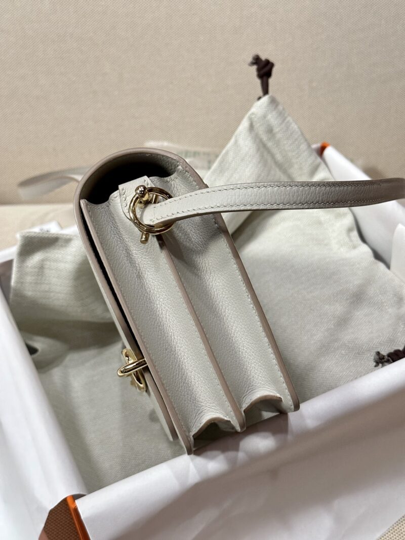 Hermès Roulis 19 Evercolor Gris Pearl Gold Hardware - Image 11